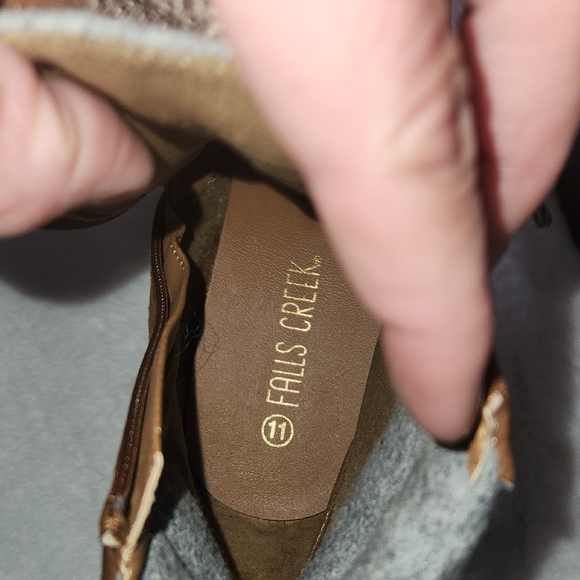 Falls Creek Brown and Gray Lace Up Boots - Picture 6 of 7